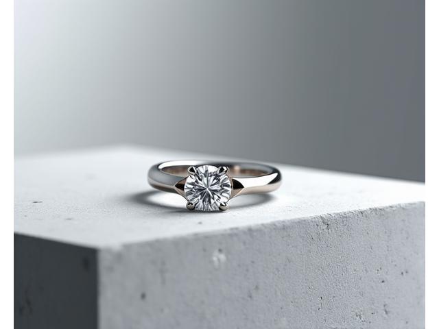 Bague de fiançailles moderne au design épuré et minimaliste en platine