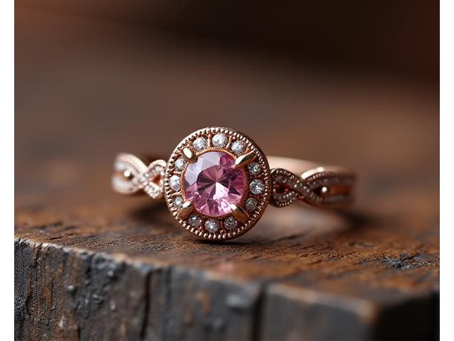 Bague de fiançailles de style vintage détaillée avec motifs en filigrane