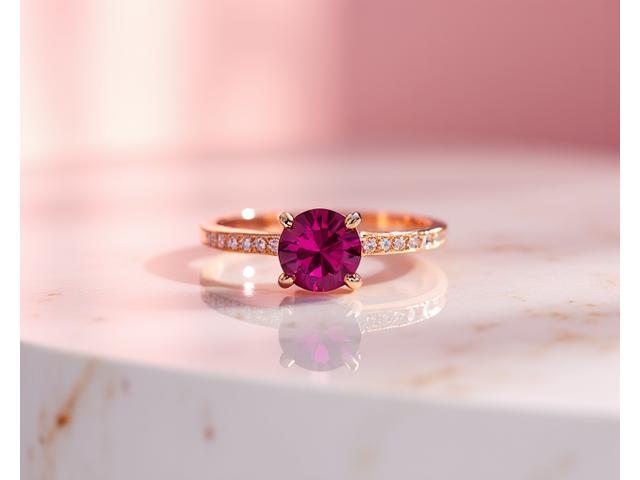 Bague 'Aube Écarlate' en or rose et grenat