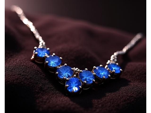 Collier 'Murmures des Nuits' en argent rhodié et saphirs